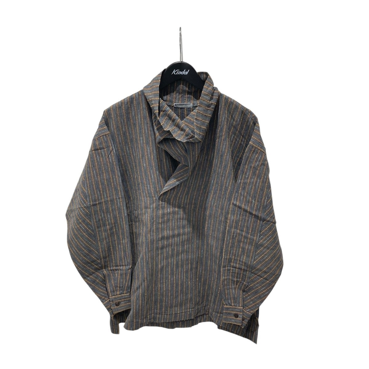 ISSEY MIYAKE MEN 80s 筆タグ ハイネックシャツストライププルオーバーシャツLG14554 古着・中古-1枚目のアイテム画像