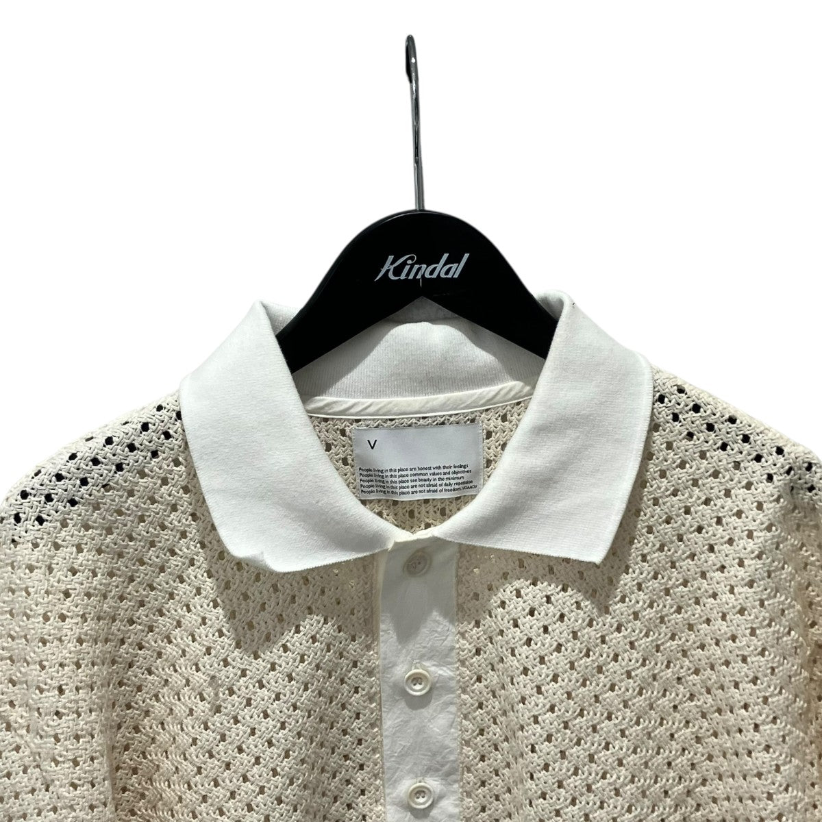 VOAAOV RASCHEL MESH Polo ShirtニットポロシャツVOMP-N121 古着・中古-3枚目のアイテム画像