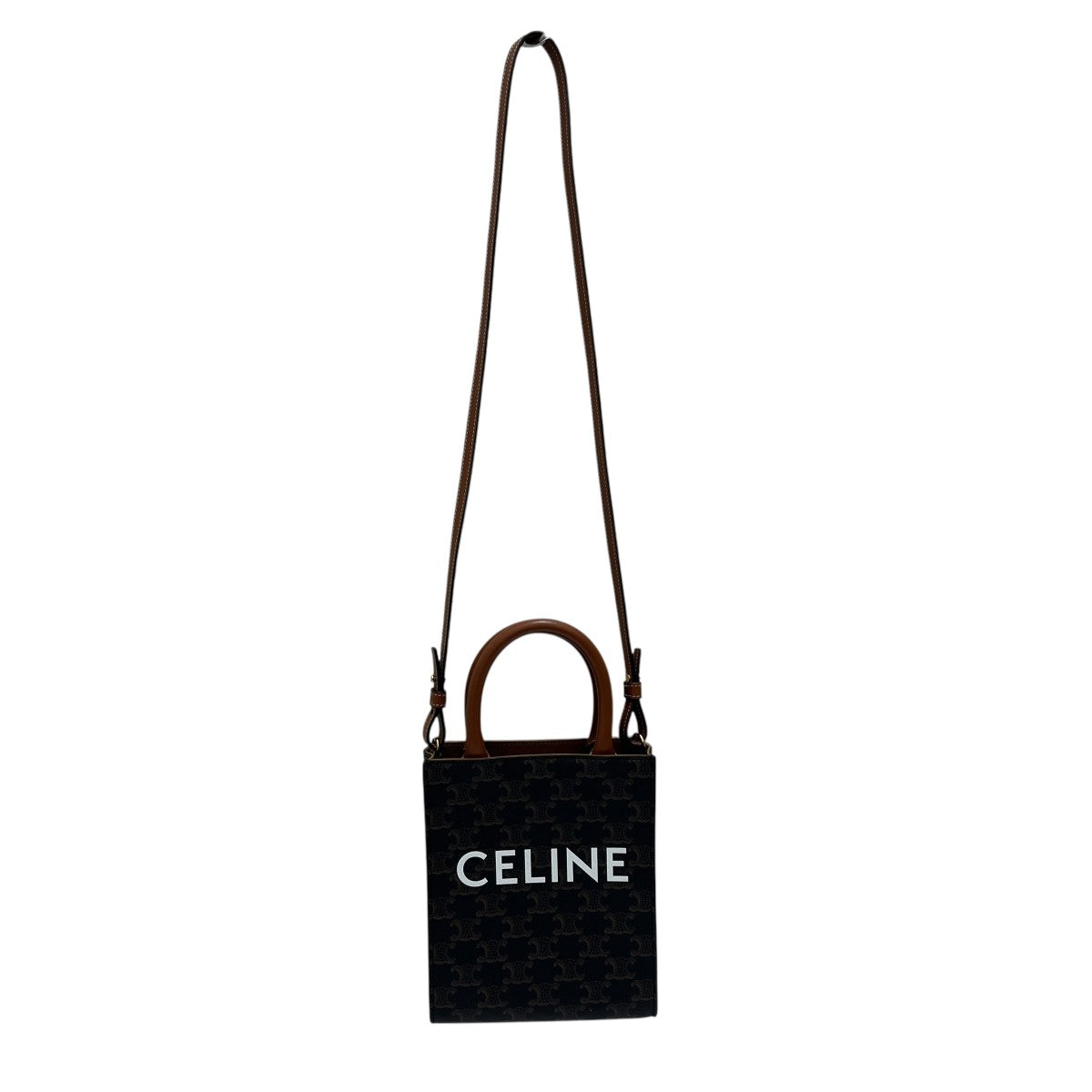CELINE MINI VERTICAL CABASトリオンフトートバッグ194372BZK 古着・中古-1枚目のアイテム画像