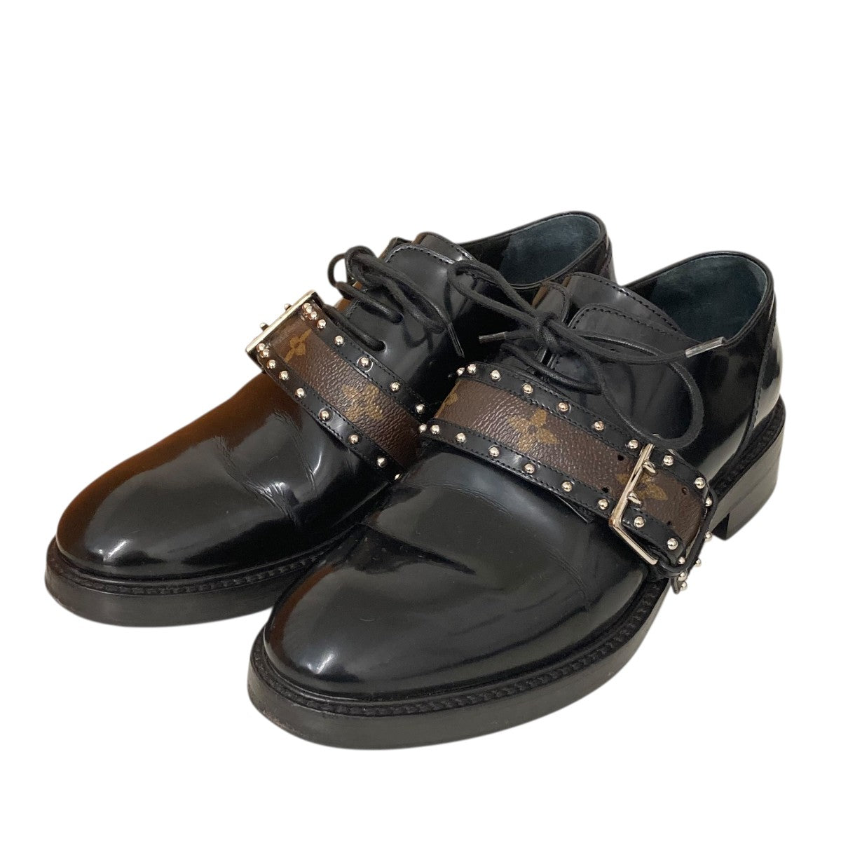LOUIS VUITTON モノグラムベルト ダービーシューズレザーシューズ 古着・中古-1枚目のアイテム画像