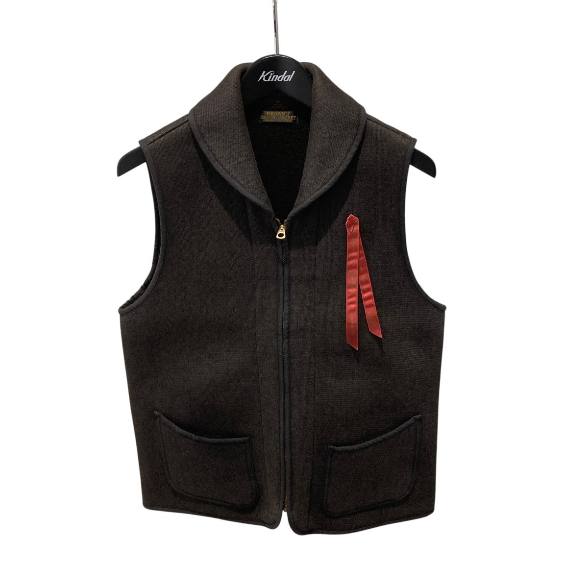 Brown’s Beach Shawl Collar Zip VestジップベストBBJ2-002