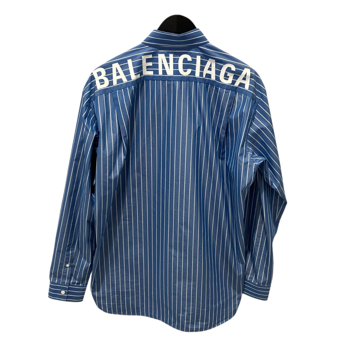 BALENCIAGA バックロゴストライプボタンダウンシャツ556878 古着・中古-2枚目のアイテム画像