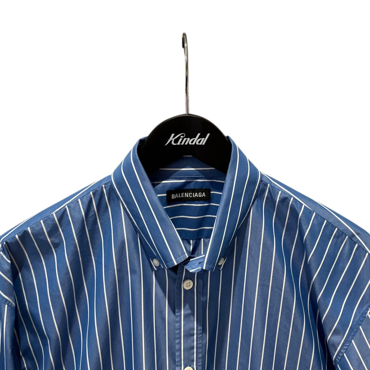 BALENCIAGA バックロゴストライプボタンダウンシャツ556878 古着・中古-3枚目のアイテム画像