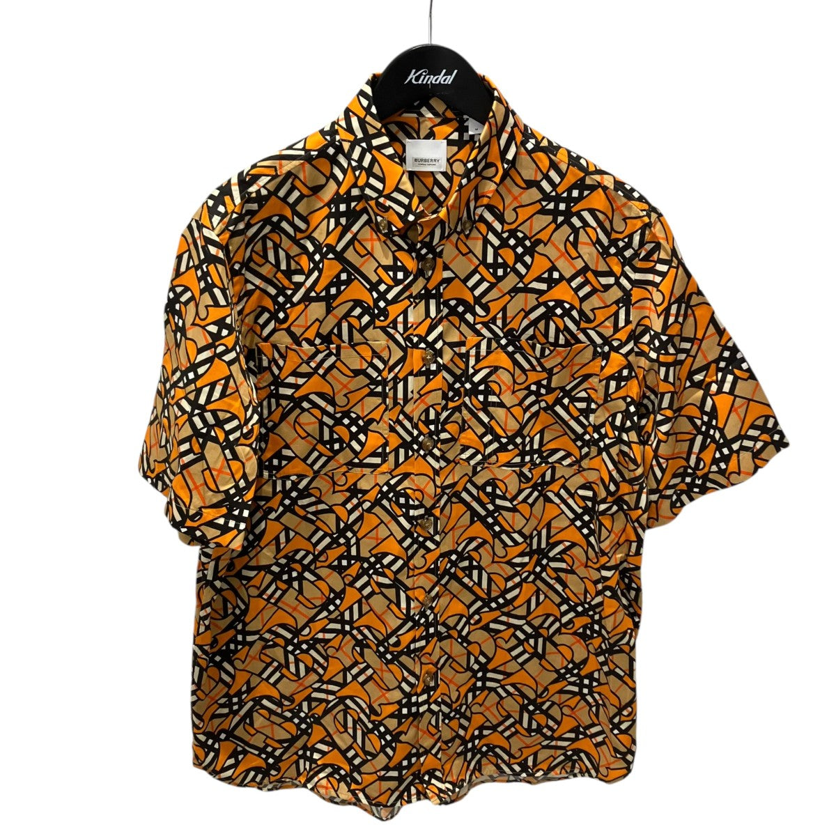 BURBERRY TBモノグラム ボタンダウンシャツ半袖シャツ8057256 古着・中古-1枚目のアイテム画像