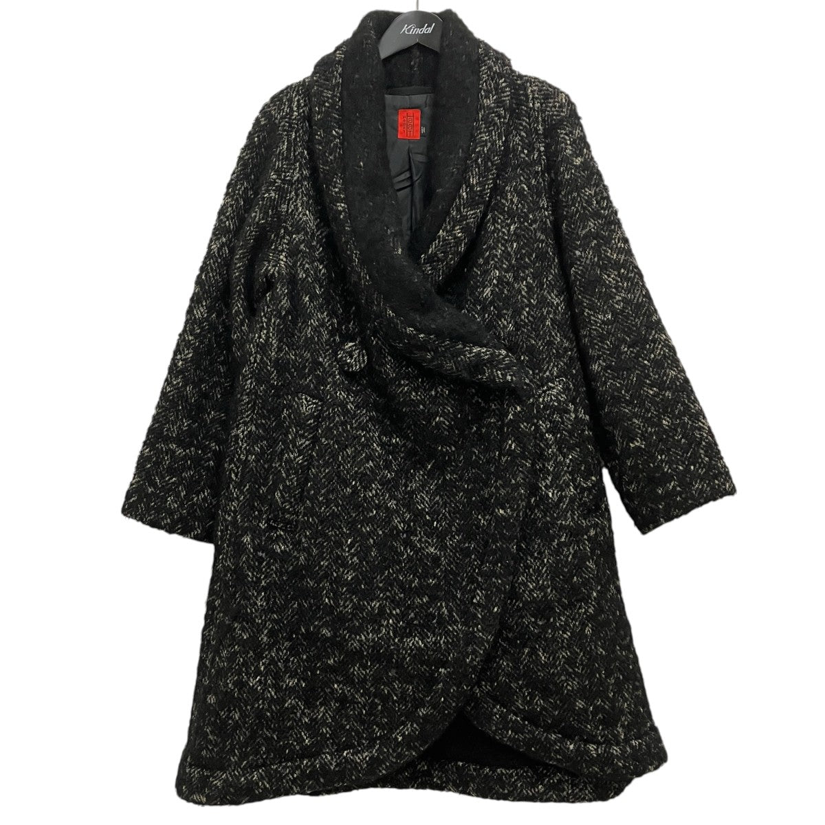 Haat ISSEYMIYAKE ラメツイードオーバーサイズショールカラーコートツイードコートHA38FA511 古着・中古-1枚目のアイテム画像