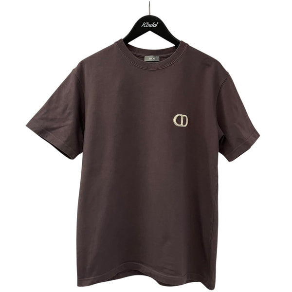試着程度❣️Christian Dior ブラウン Vネック Tシャツ 44 DIOR(ディオール) CD Icon Tシャツ (リラックス フィット)Tシャツ