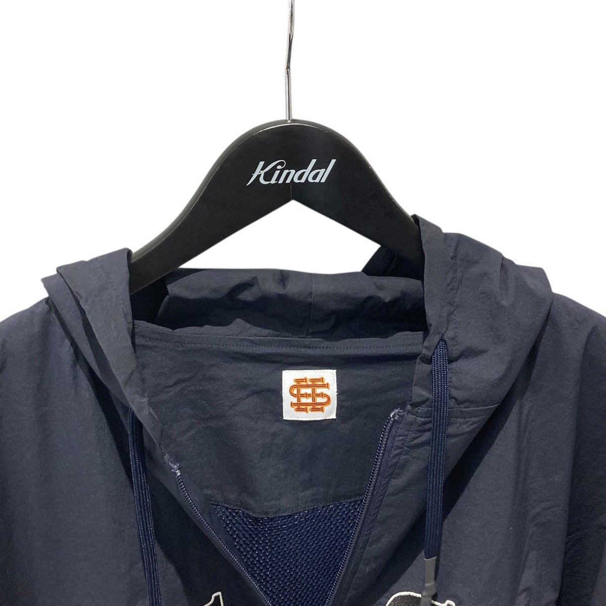 SEESEE NYLON FULL ZIP HOODIEジップパーカー ネイビー サイズ XL
