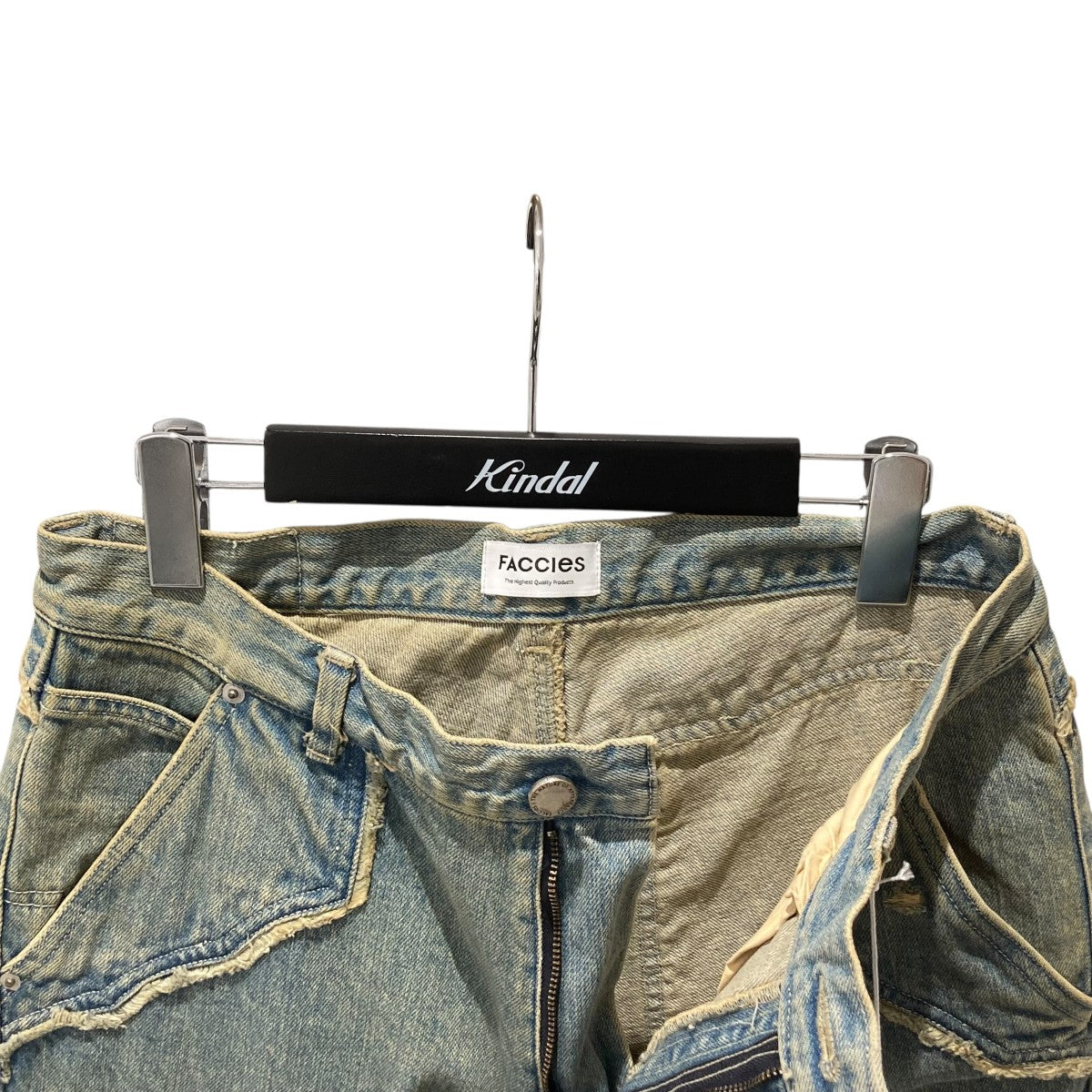 FACCIES 25AWFADED DOUBLE KNEE PAINTER FLARE PTデニムパンツF25W03004 古着・中古-3枚目のアイテム画像