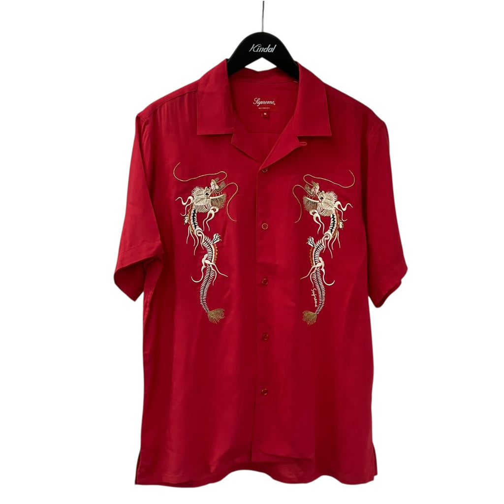 Supreme(シュプリーム) 18AWDRAGON RAYON SHIRT半袖シャツ レッド 
