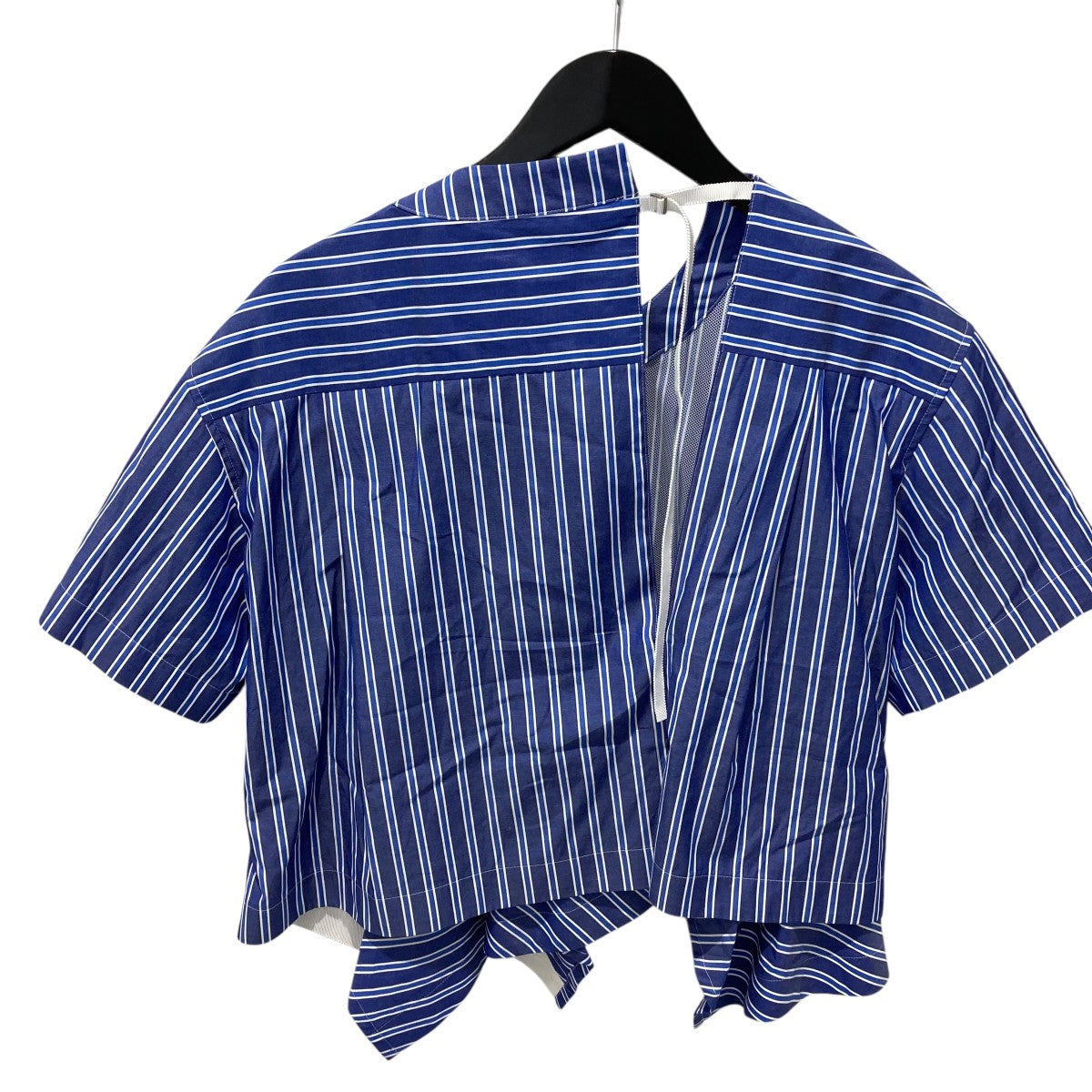 sacai(サカイ) ストライプ半袖ブラウス24-07096 24-07096 ブルー