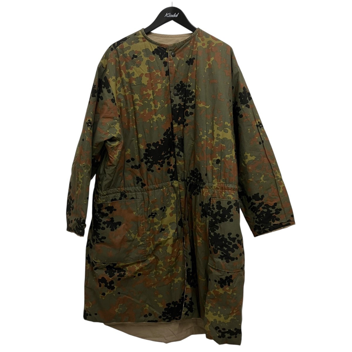 orSlow COTTON SHELL NO COLLAR COATカモフラージュ柄リバーシブル中綿コート 古着・中古-1枚目のアイテム画像