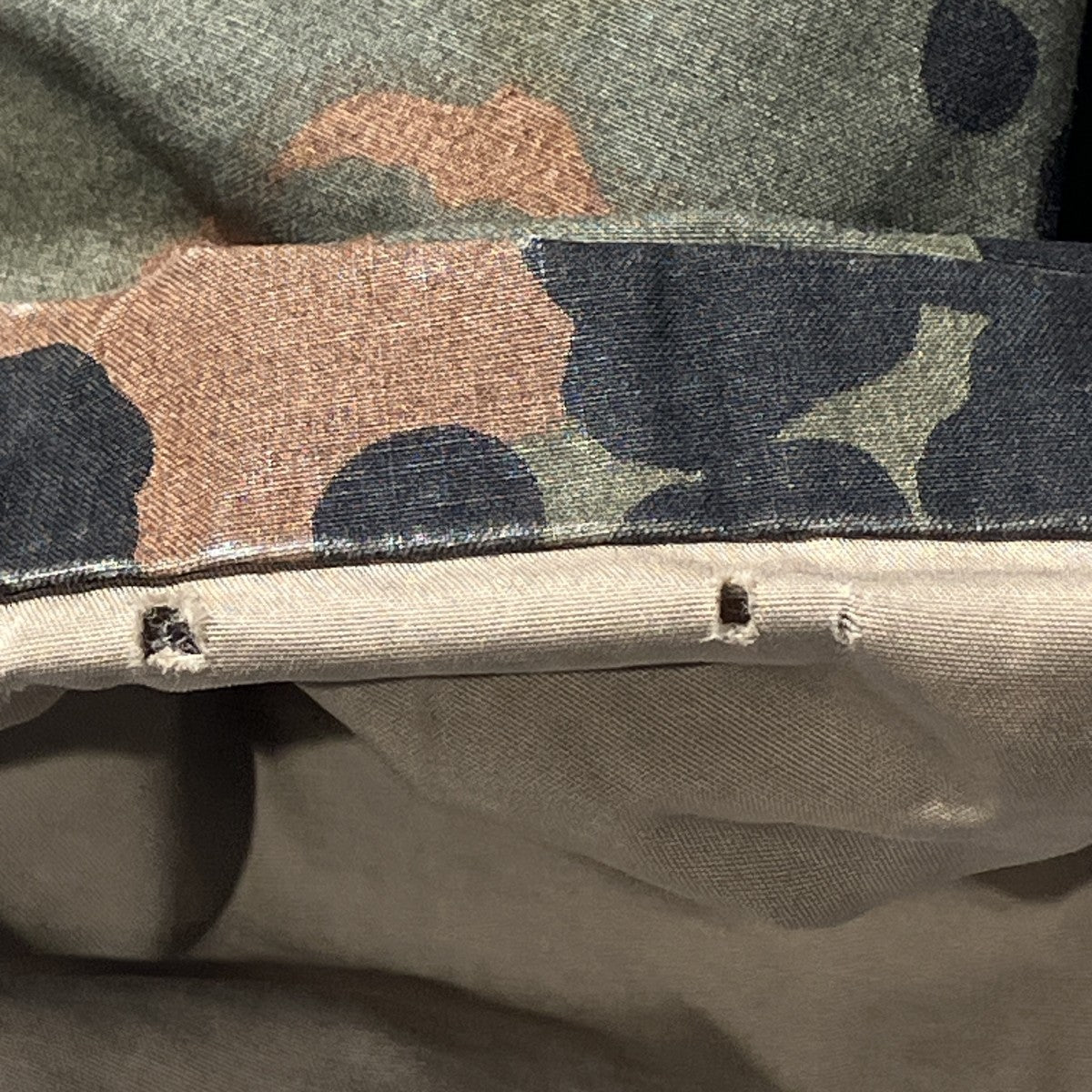 orSlow COTTON SHELL NO COLLAR COATカモフラージュ柄リバーシブル中綿コート 古着・中古-7枚目のアイテム画像