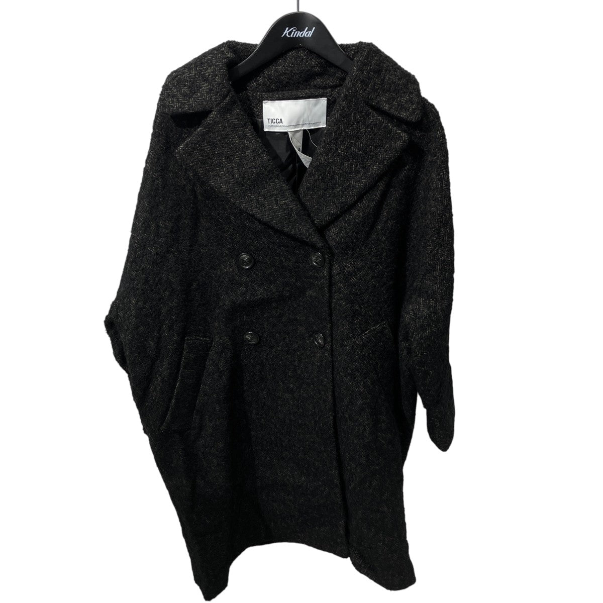 TICCA 24AWWOOL MIX TWEED TENT COATチェスターコートTBEA-271 古着・中古-1枚目のアイテム画像