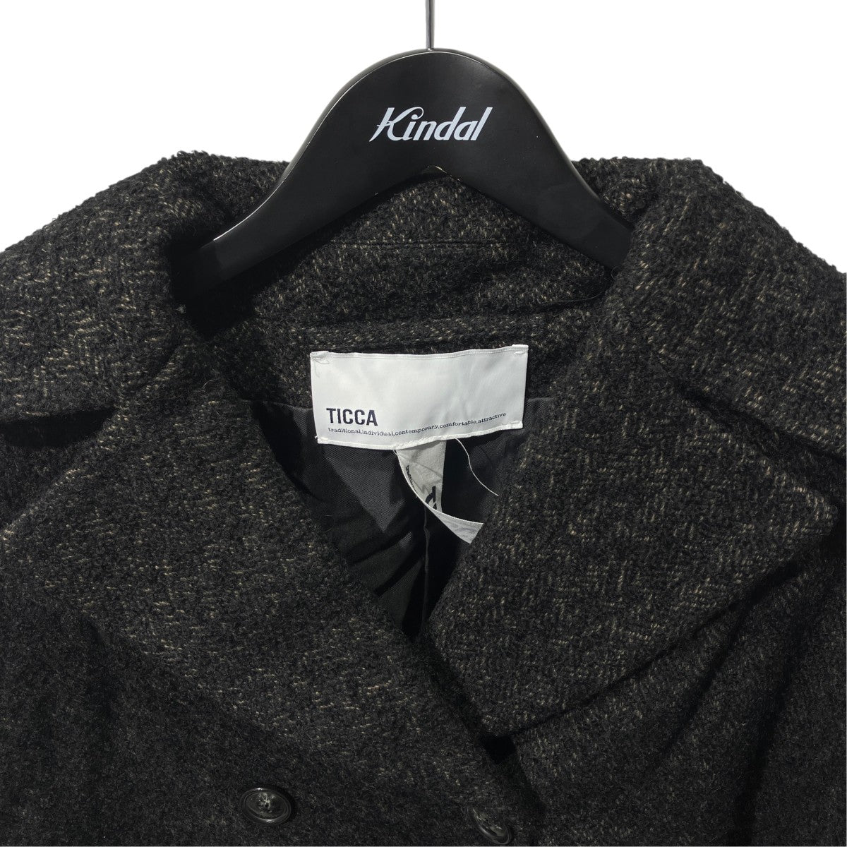 TICCA 24AWWOOL MIX TWEED TENT COATチェスターコートTBEA-271 古着・中古-3枚目のアイテム画像