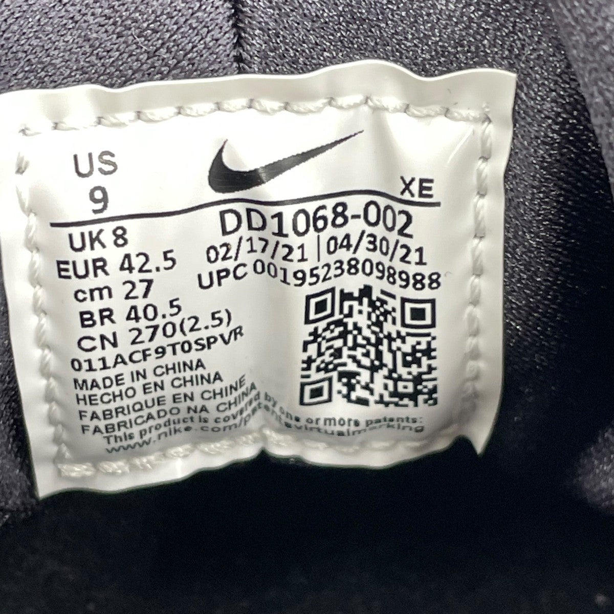 NIKE AIR HUARACHEスニーカーDD1068-002 古着・中古-7枚目のアイテム画像