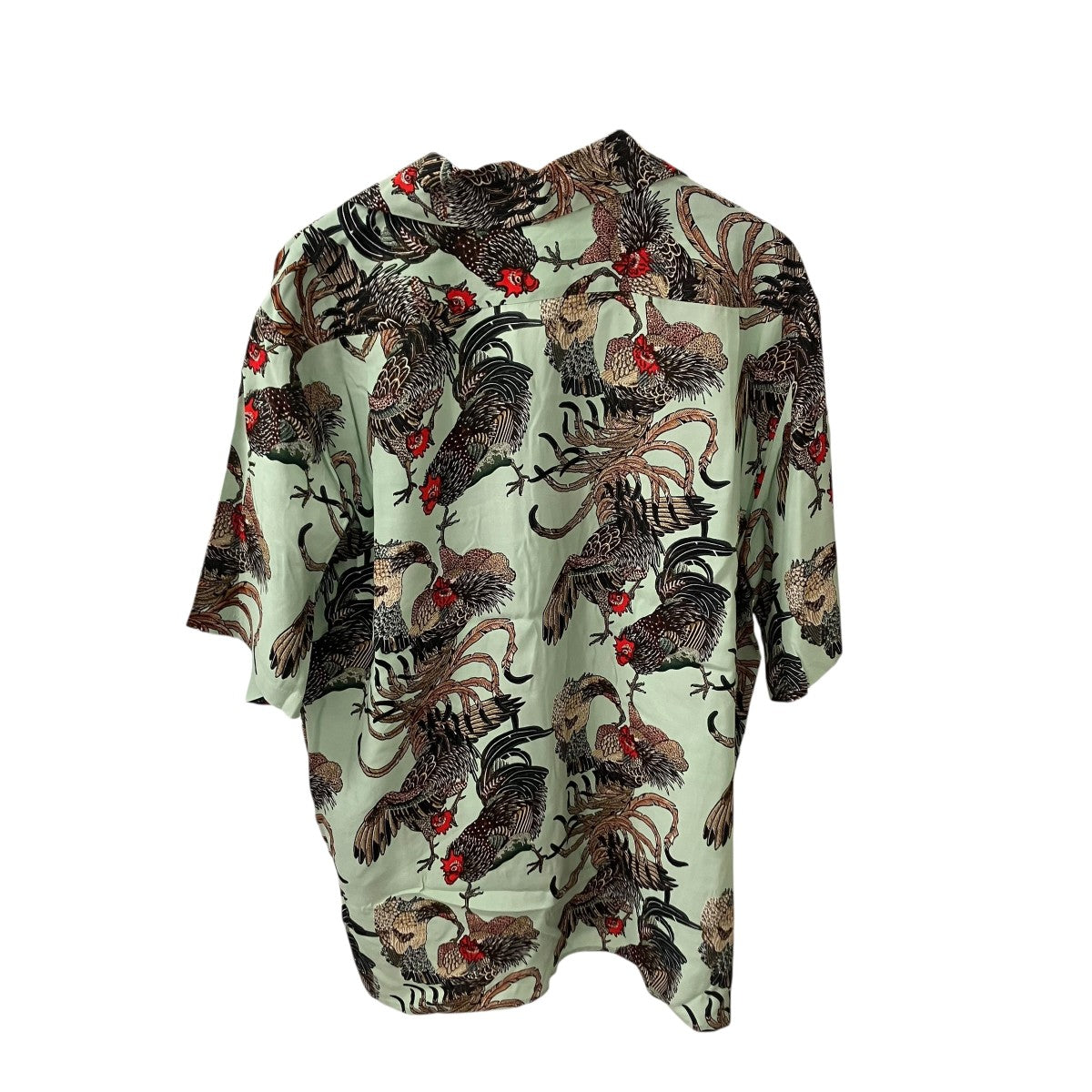 NIPOALOHA SHORT SLEEVE ALOHA SHIRT 伊藤若冲 群鶏アロハシャツ 古着・中古-2枚目のアイテム画像