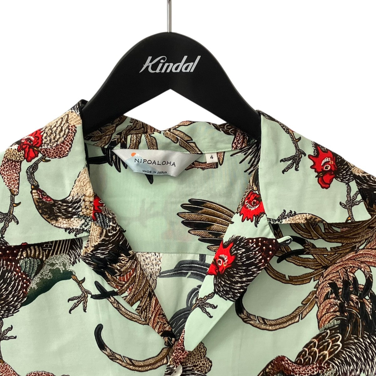 NIPOALOHA SHORT SLEEVE ALOHA SHIRT 伊藤若冲 群鶏アロハシャツ 古着・中古-3枚目のアイテム画像