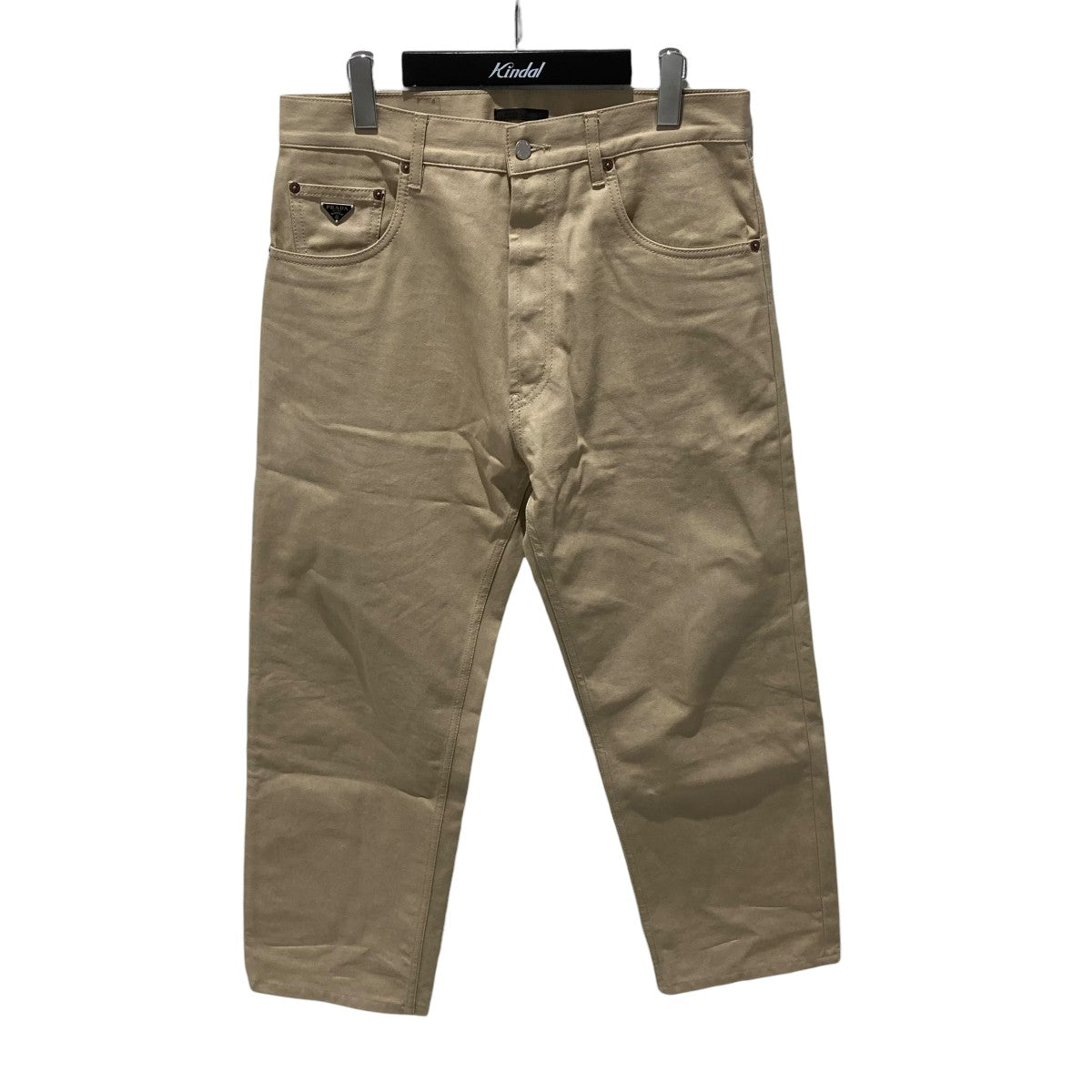 PRADA 5POCKET PANTS プレート付きデニムパンツGEP374 古着・中古-1枚目のアイテム画像