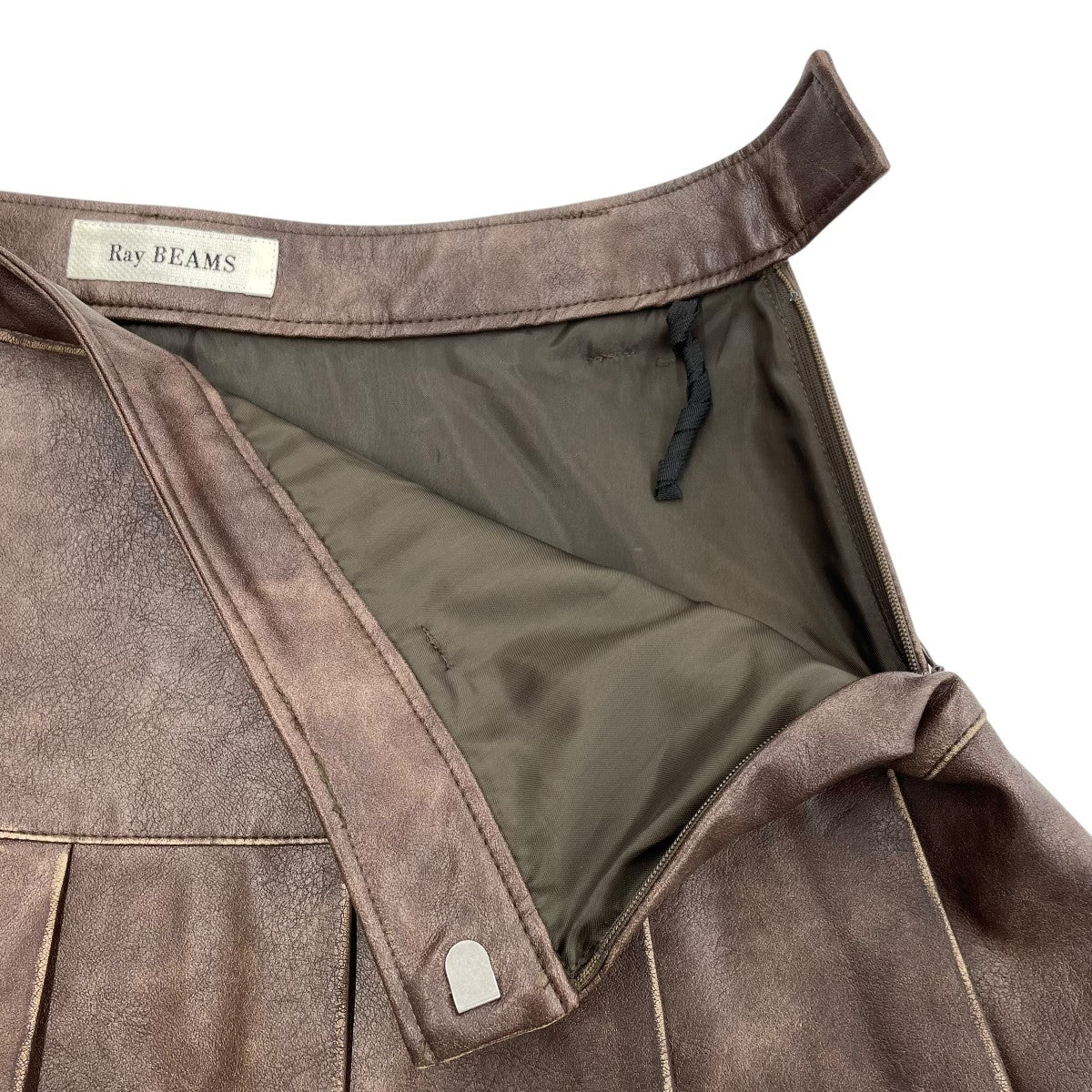 フェイクレザー プリーツミニスカート61-27-1371-370