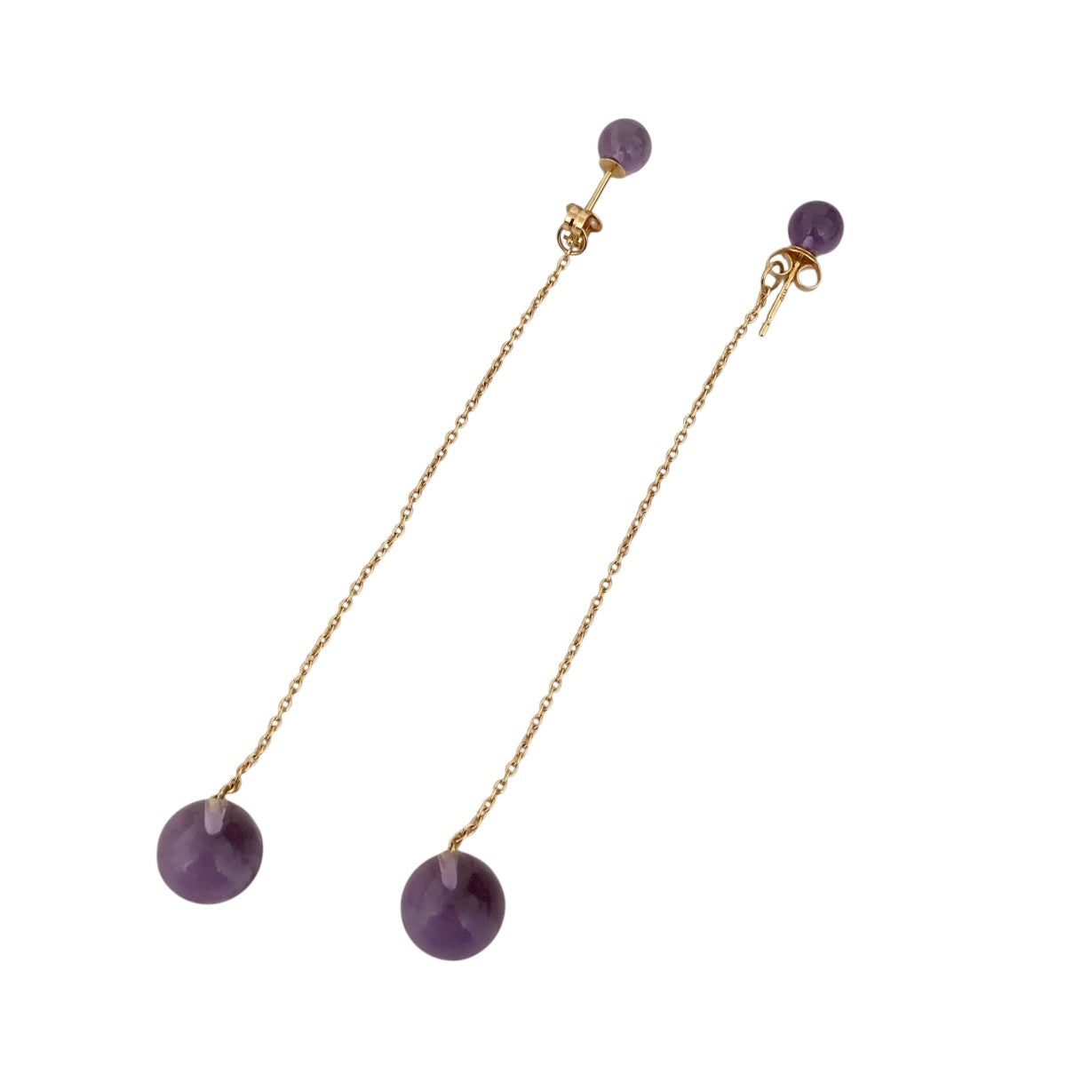 MYLAN Sphere Chain Earrings Amethystピアス 古着・中古-1枚目のアイテム画像