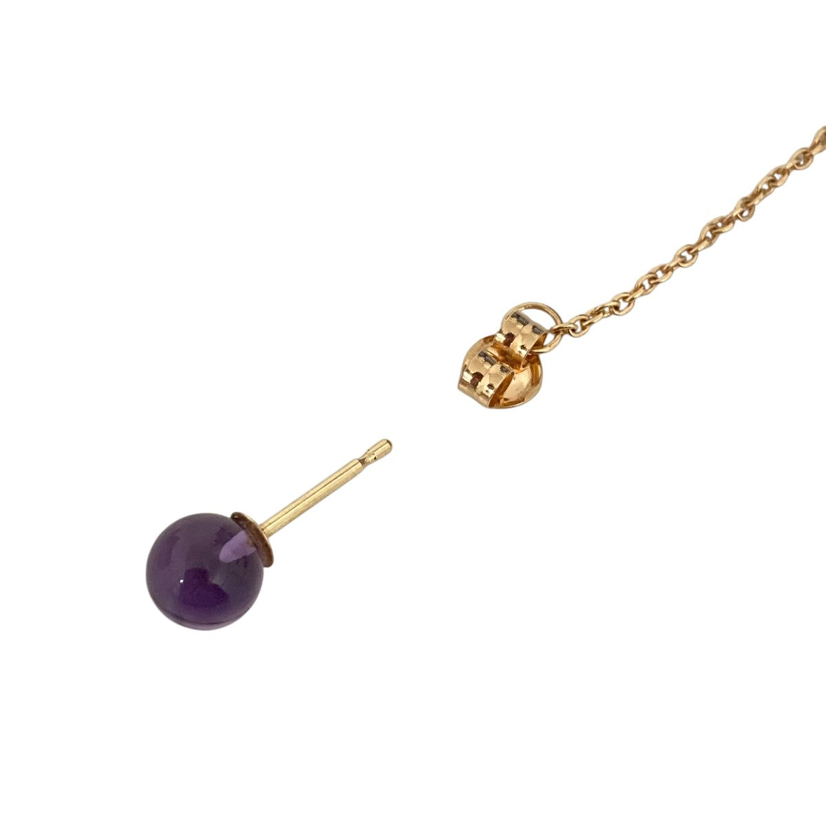 MYLAN Sphere Chain Earrings Amethystピアス 古着・中古-2枚目のアイテム画像