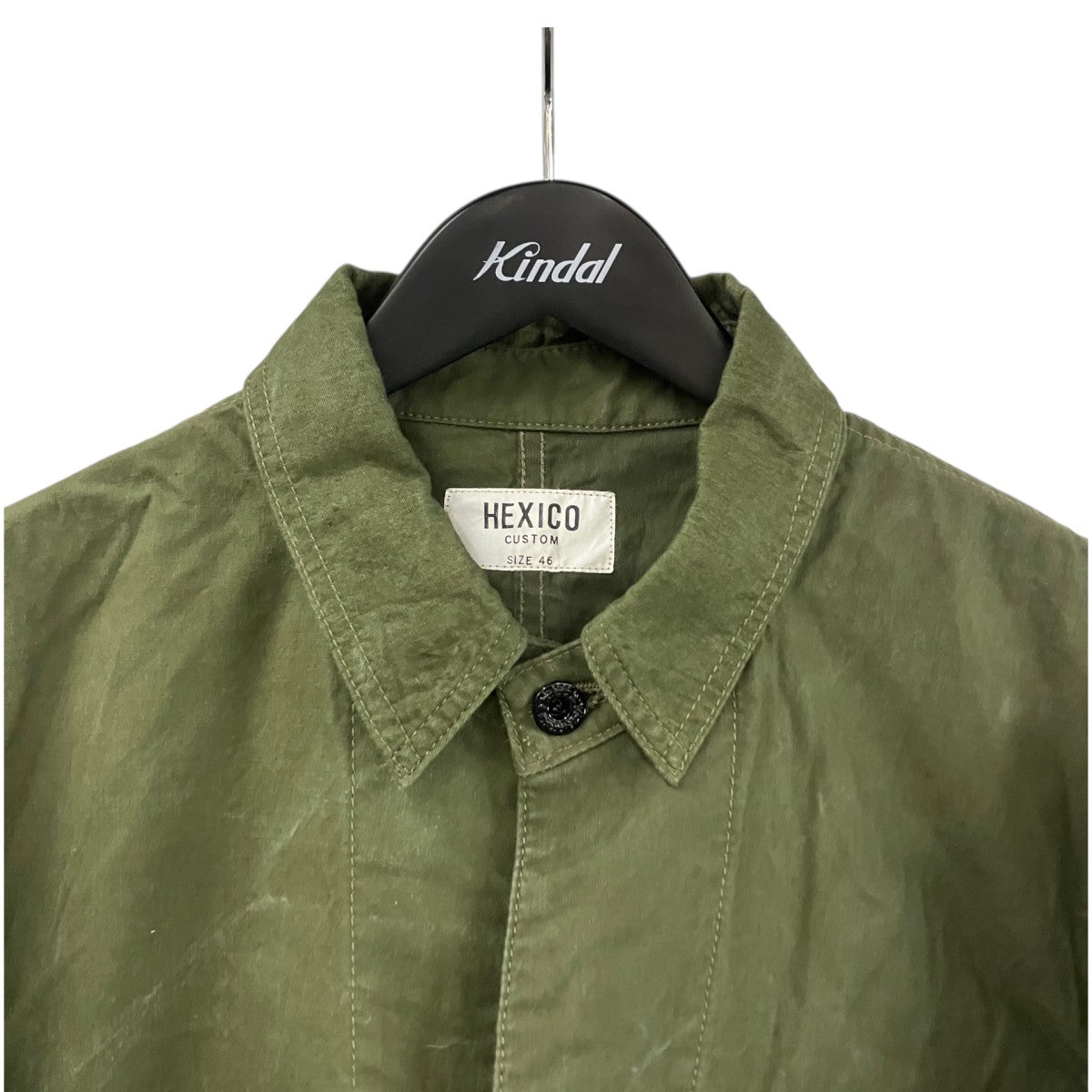 HEXICO Coverall 1940s Style 『US Military 60-80s Shelter Half Tent With Iron Button』HEXICO、ミリタリージャケット8001 古着・中古-3枚目のアイテム画像
