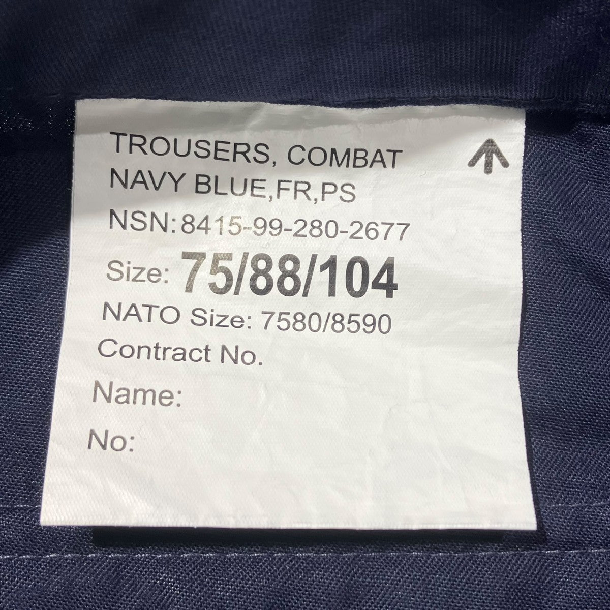 ROYAL NAVY TROUSERS COMBAT NAVY BLUE FR PSパンツ8415-99-280-2677 古着・中古-6枚目のアイテム画像