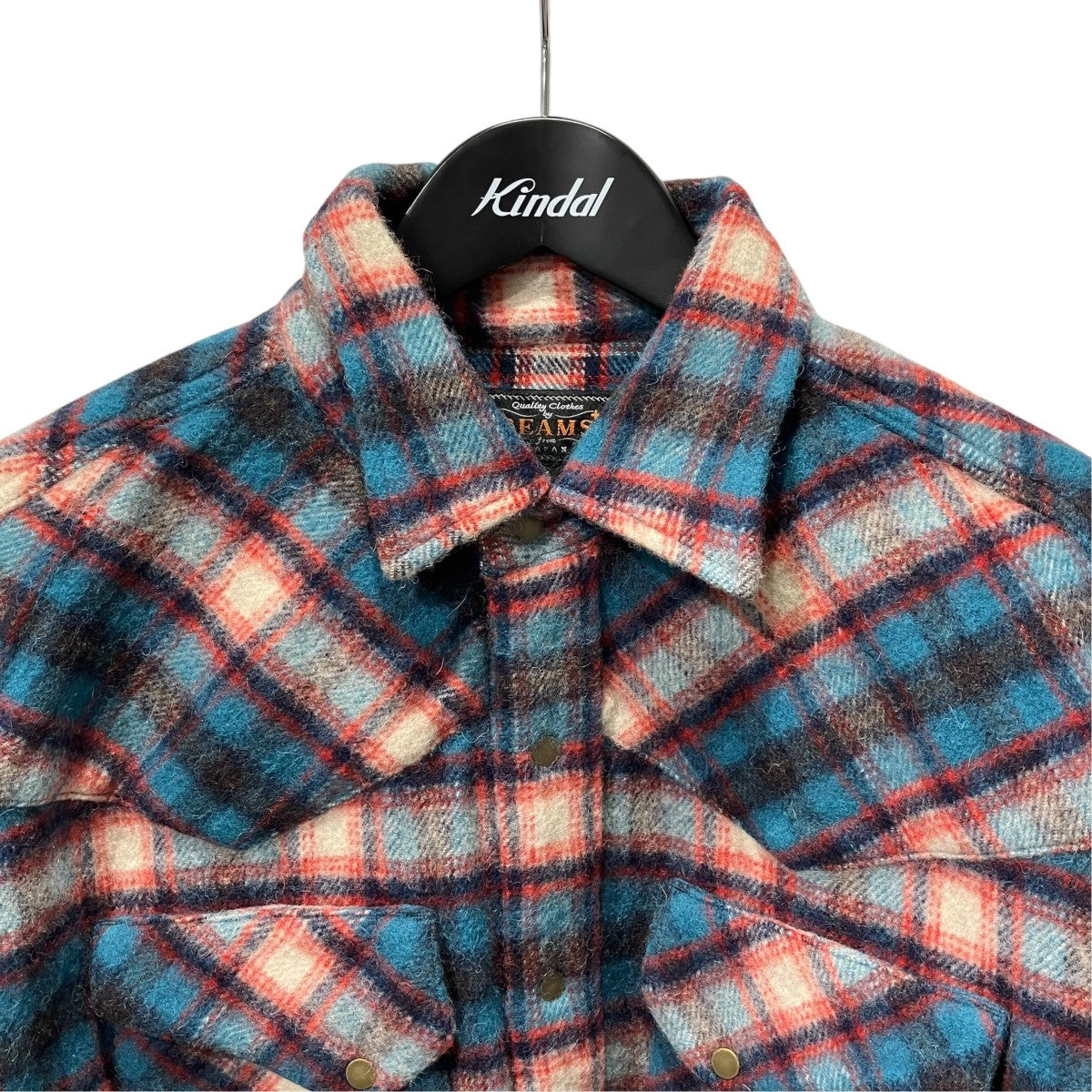BEAMS PLUS Western Shirt Wool Alpaca Plaid Shaggyウエスタンシャツジャケット38-11-0904-791 古着・中古-3枚目のアイテム画像
