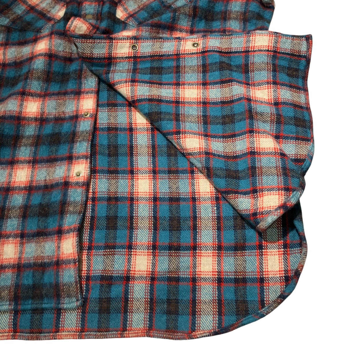 BEAMS PLUS Western Shirt Wool Alpaca Plaid Shaggyウエスタンシャツジャケット38-11-0904-791 古着・中古-5枚目のアイテム画像