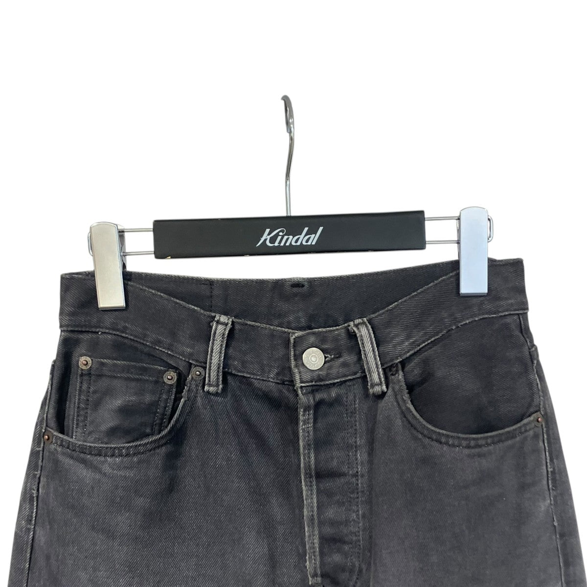 ACNE STUDIOS LOOSE FIT JEANS 2021F Faded Black 裾ダメージブラックデニム 古着・中古-3枚目のアイテム画像