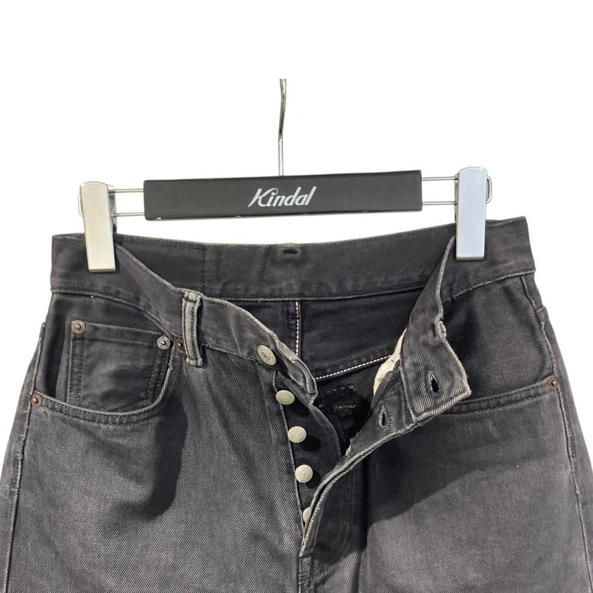 ACNE STUDIOS LOOSE FIT JEANS 2021F Faded Black 裾ダメージブラックデニム 古着・中古-4枚目のアイテム画像