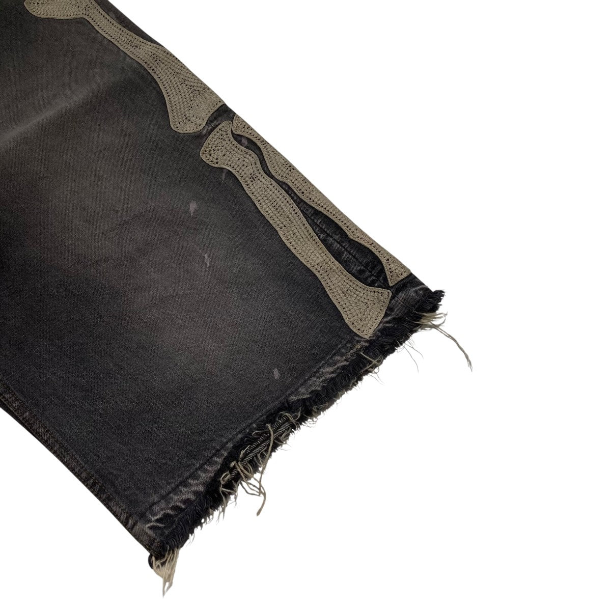 KAPITAL 14ozブラックデニム 5PショートパンツBONE刺繍 ハーフパンツEK-1449SPA 古着・中古-4枚目のアイテム画像