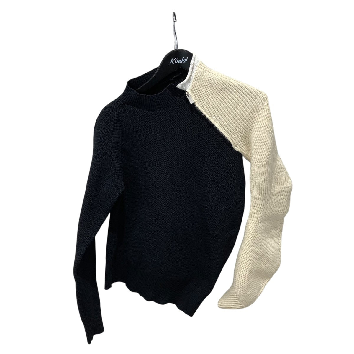 sacai バイカラージップアシンメトリーニット24-07364 古着・中古-1枚目のアイテム画像