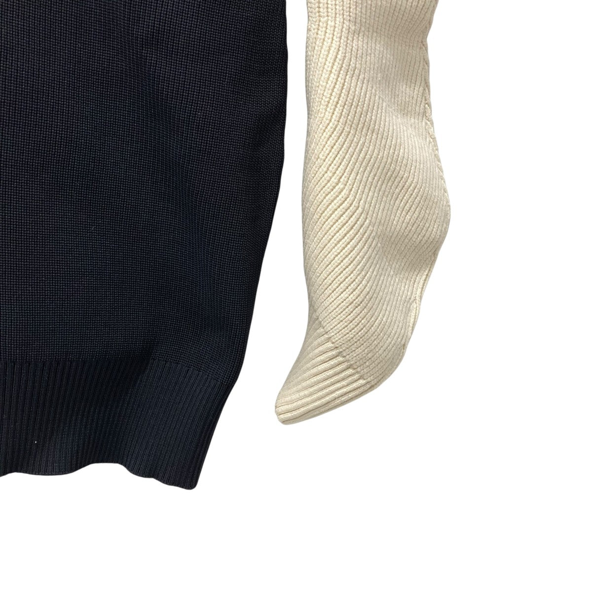 sacai バイカラージップアシンメトリーニット24-07364 古着・中古-4枚目のアイテム画像