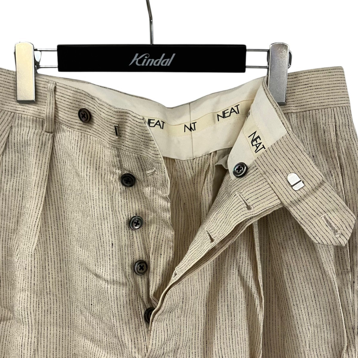 NEAT SICILIAN LINEN STRIPE Wide Type1リネンパンツ 古着・中古-4枚目のアイテム画像