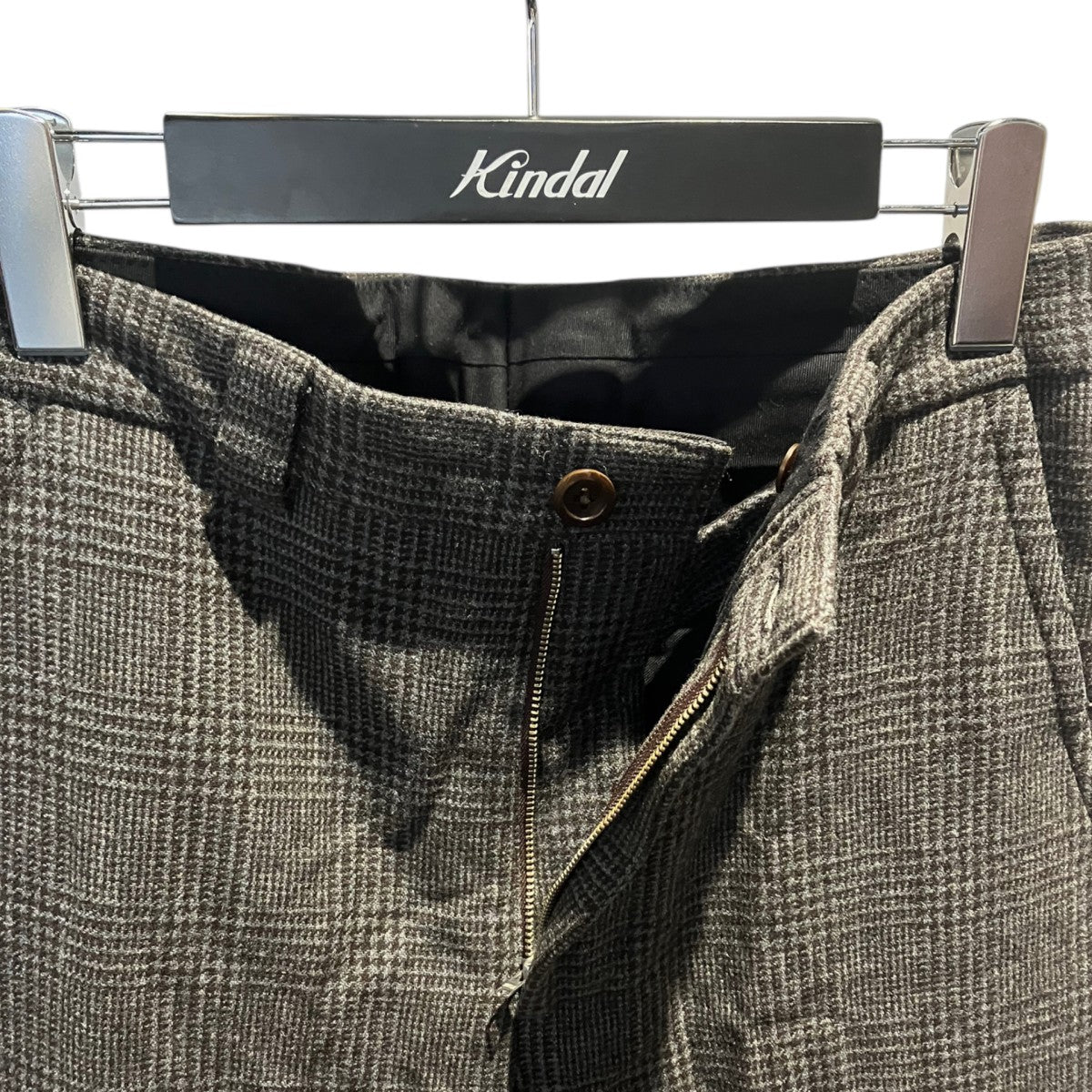 8114-177-0440 GLEN CHECK BAGGY STRAIGHT PANTSスラックス