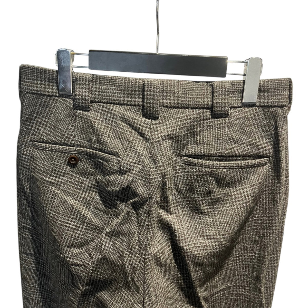 8114-177-0440 GLEN CHECK BAGGY STRAIGHT PANTSスラックス