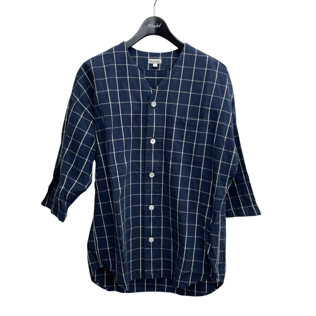 STEVEN ALAN CL W PN KOIKUCHI VCGN長袖シャツ8116-218-0022 古着・中古-1枚目のアイテム画像