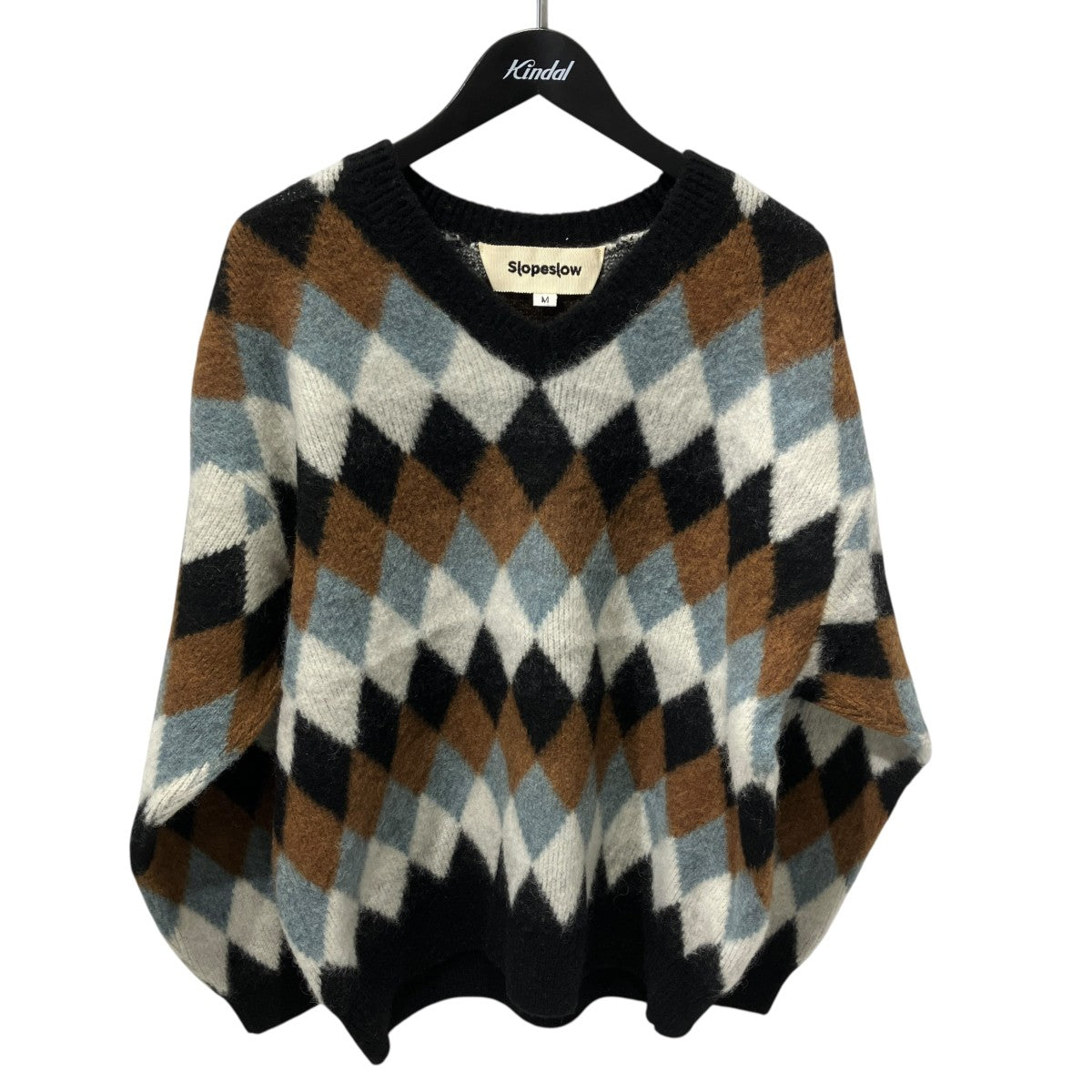 SLOPESLOW BRUSHED DOUBLE JACQUARD V NECK SWEATER長袖ニット1243028 古着・中古-1枚目のアイテム画像
