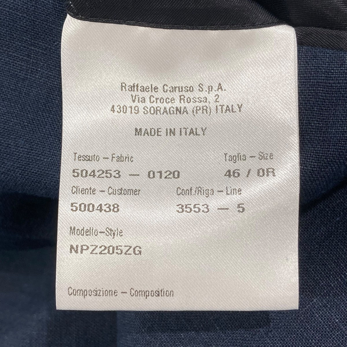 CARUSO NORMA ノルマ リネンソリッド2Bジャケットテーラードジャケット504253 古着・中古-5枚目のアイテム画像