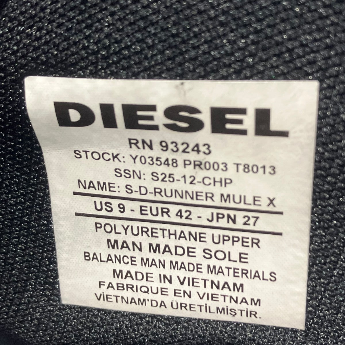 DIESEL 25SSS-D-Runner Mule XスニーカーY03548 古着・中古-7枚目のアイテム画像