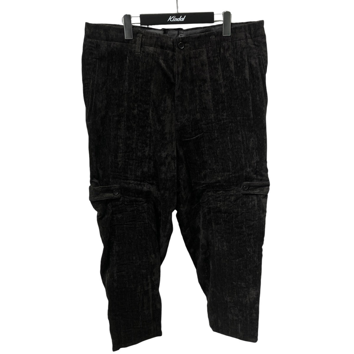 Yohji Yamamoto pour homme 25AWLINEN VELVET TAB DETAIL PADDED PANTSリネンベルベットパンツHL-P17-314 古着・中古-1枚目のアイテム画像