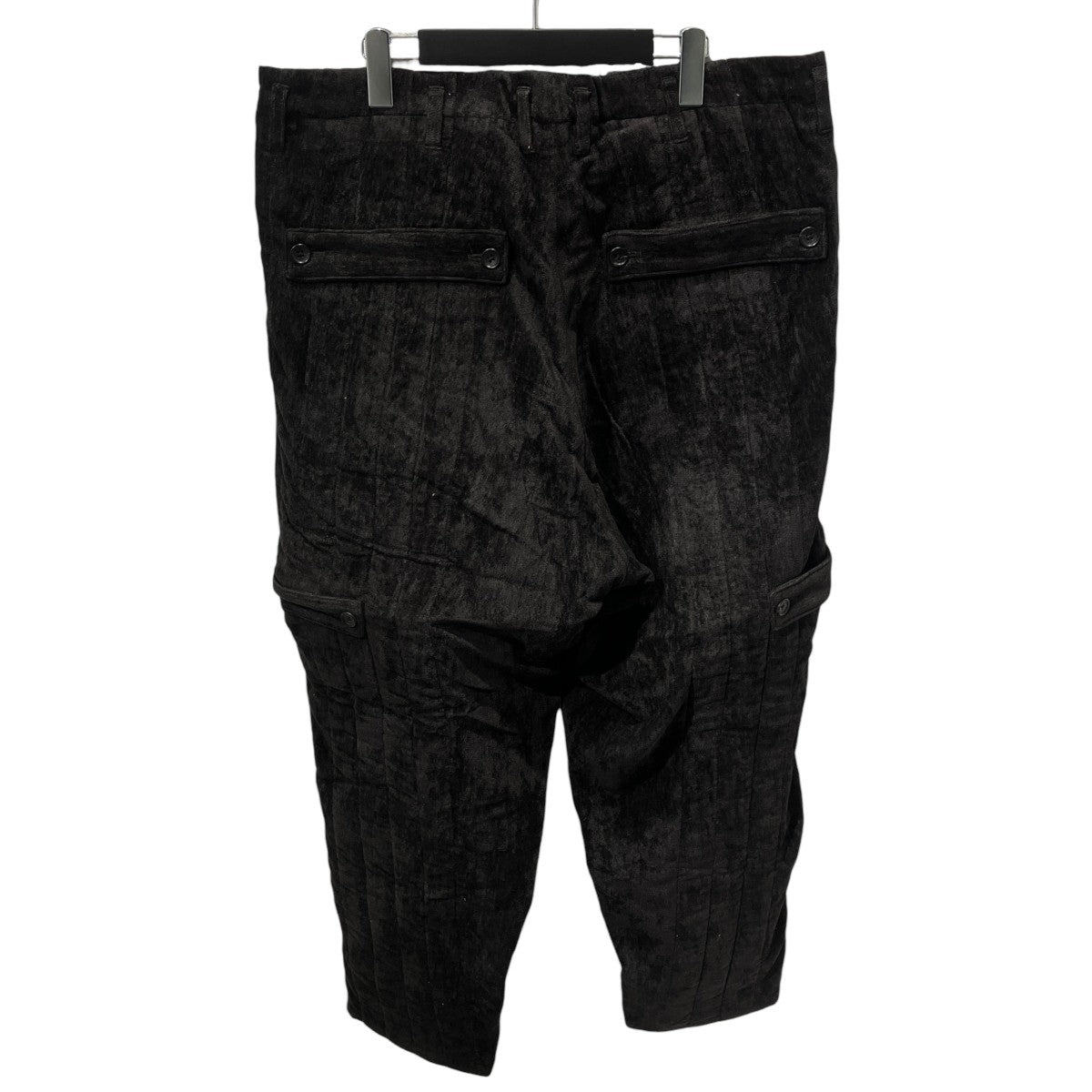 Yohji Yamamoto pour homme 25AWLINEN VELVET TAB DETAIL PADDED PANTSリネンベルベットパンツHL-P17-314 古着・中古-2枚目のアイテム画像