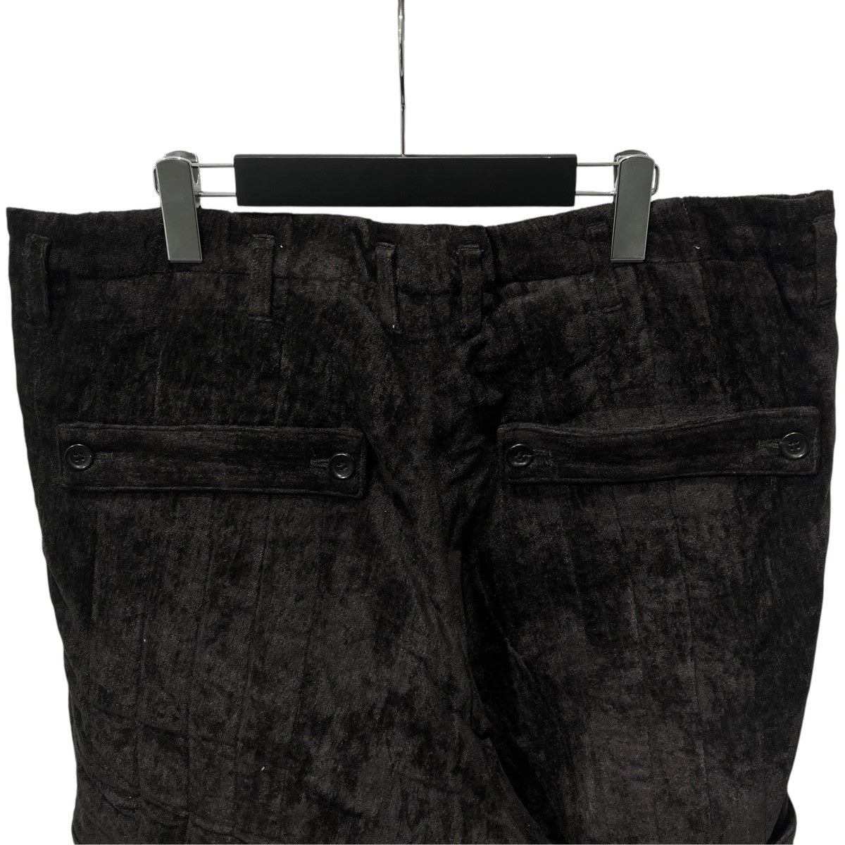 Yohji Yamamoto pour homme 25AWLINEN VELVET TAB DETAIL PADDED PANTSリネンベルベットパンツHL-P17-314 古着・中古-4枚目のアイテム画像