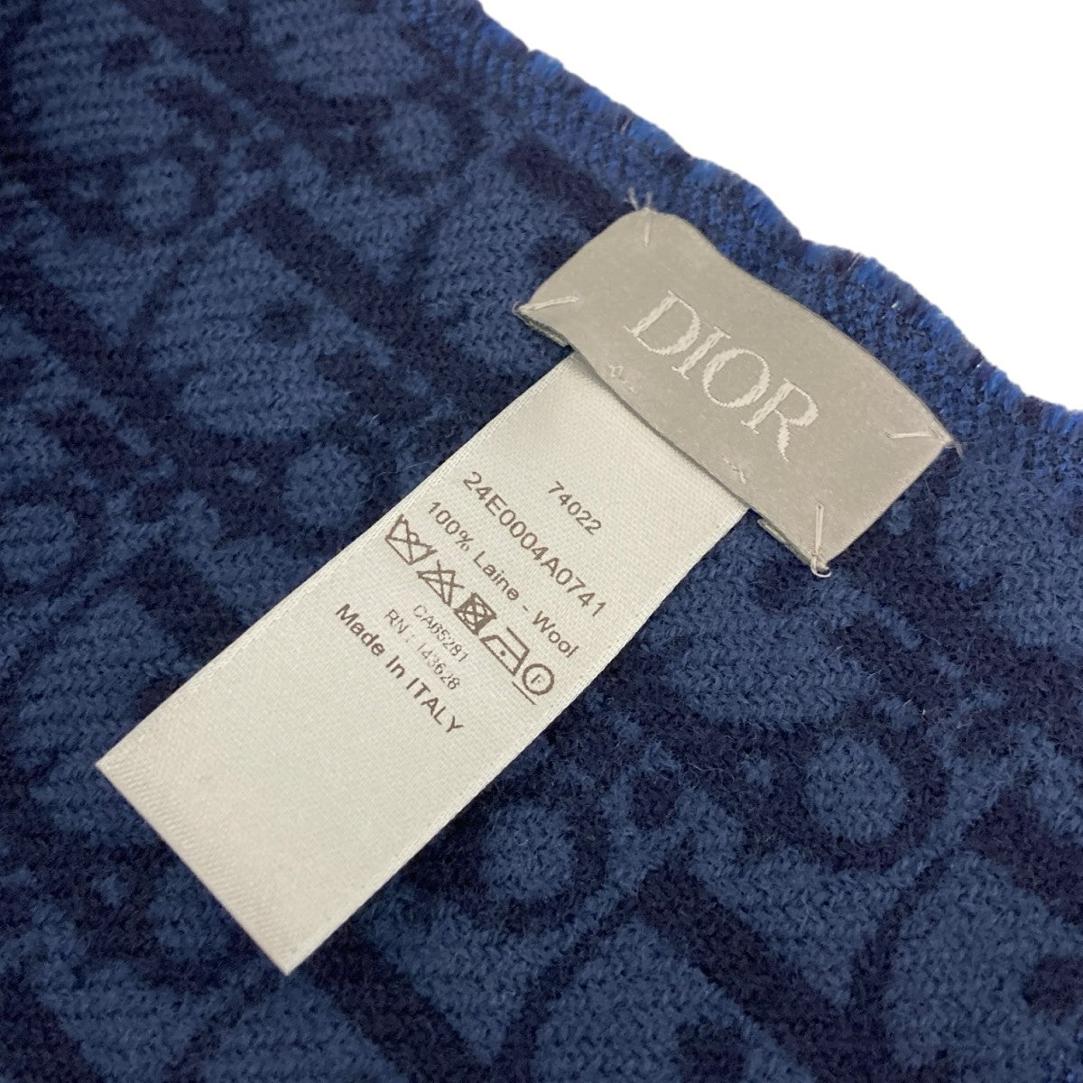 Christian Dior トロッター オブリーク ロゴ フリンジマフラー24E0004A0741 古着・中古-3枚目のアイテム画像