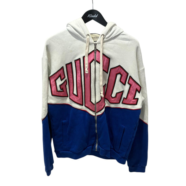 GUCCI(グッチ) XJBHJ ロゴジップパーカーパーカー ホワイト×ブルー