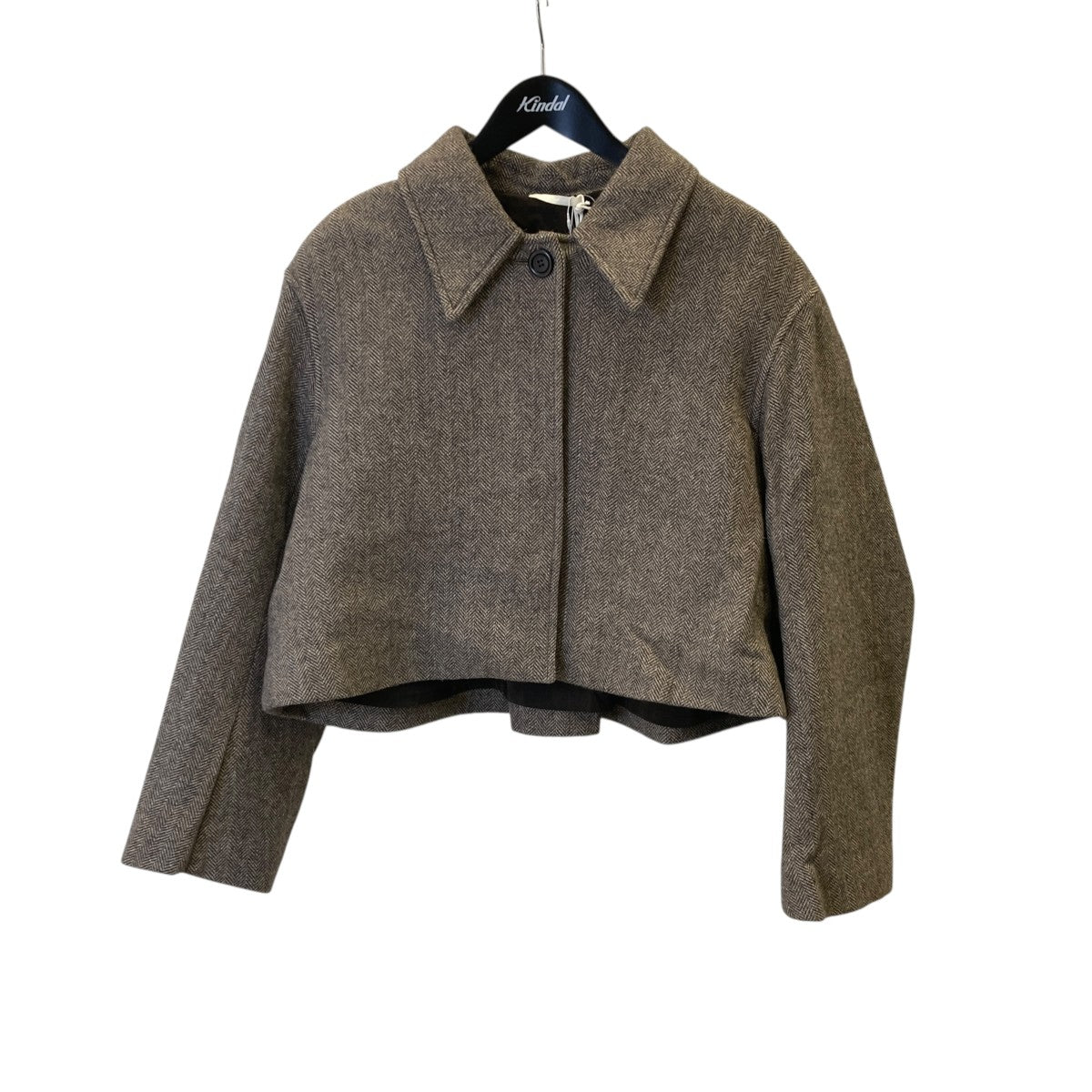 WIDE CROP COATヘリンボーンハーフコートAM22FWW01CT