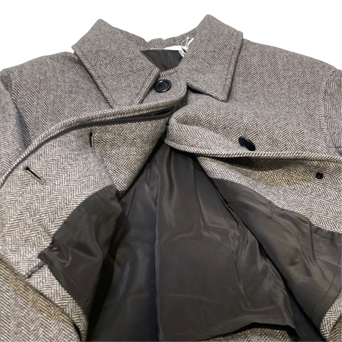 WIDE CROP COATヘリンボーンハーフコートAM22FWW01CT
