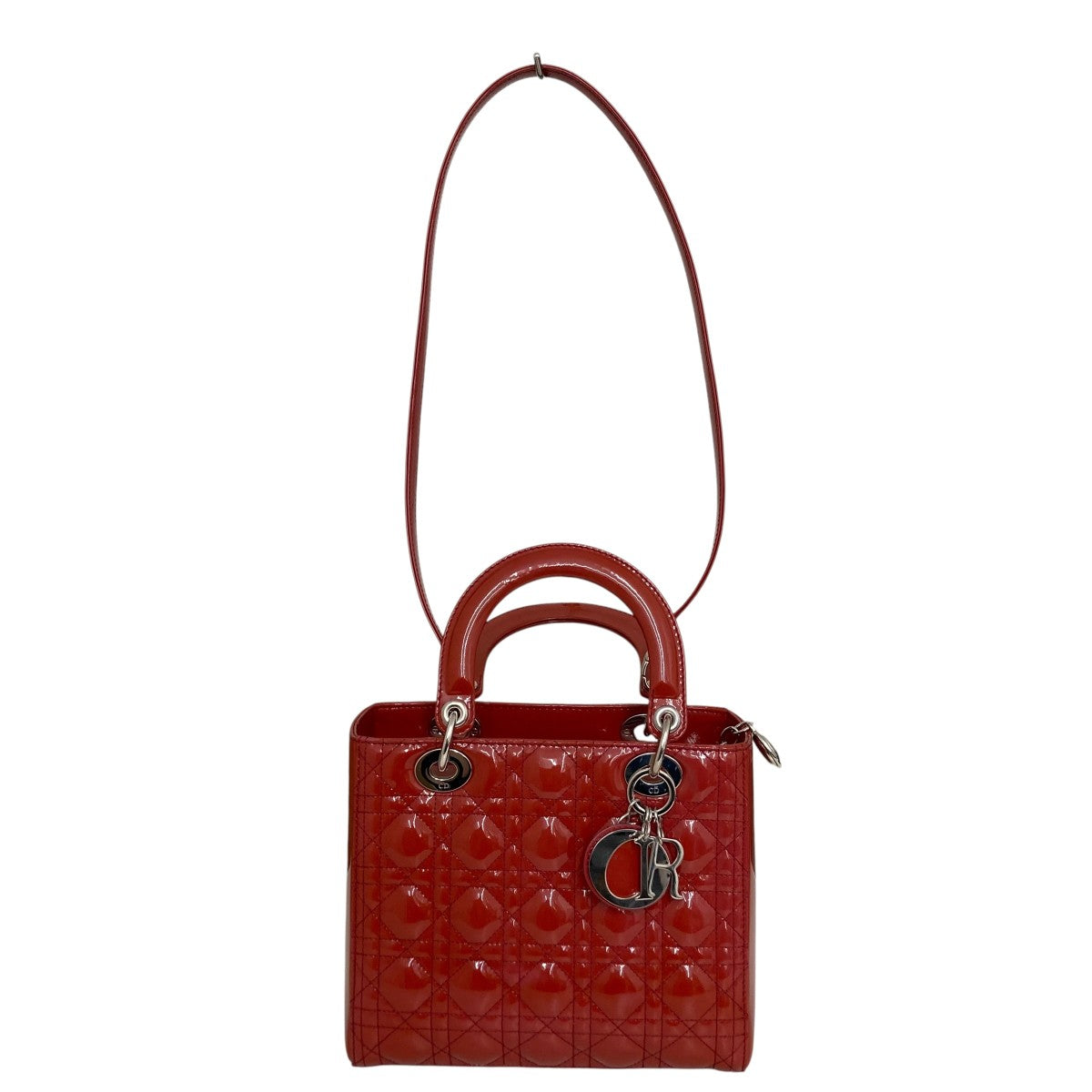Patent Cannage Medium Lady Diorハンドバッグ