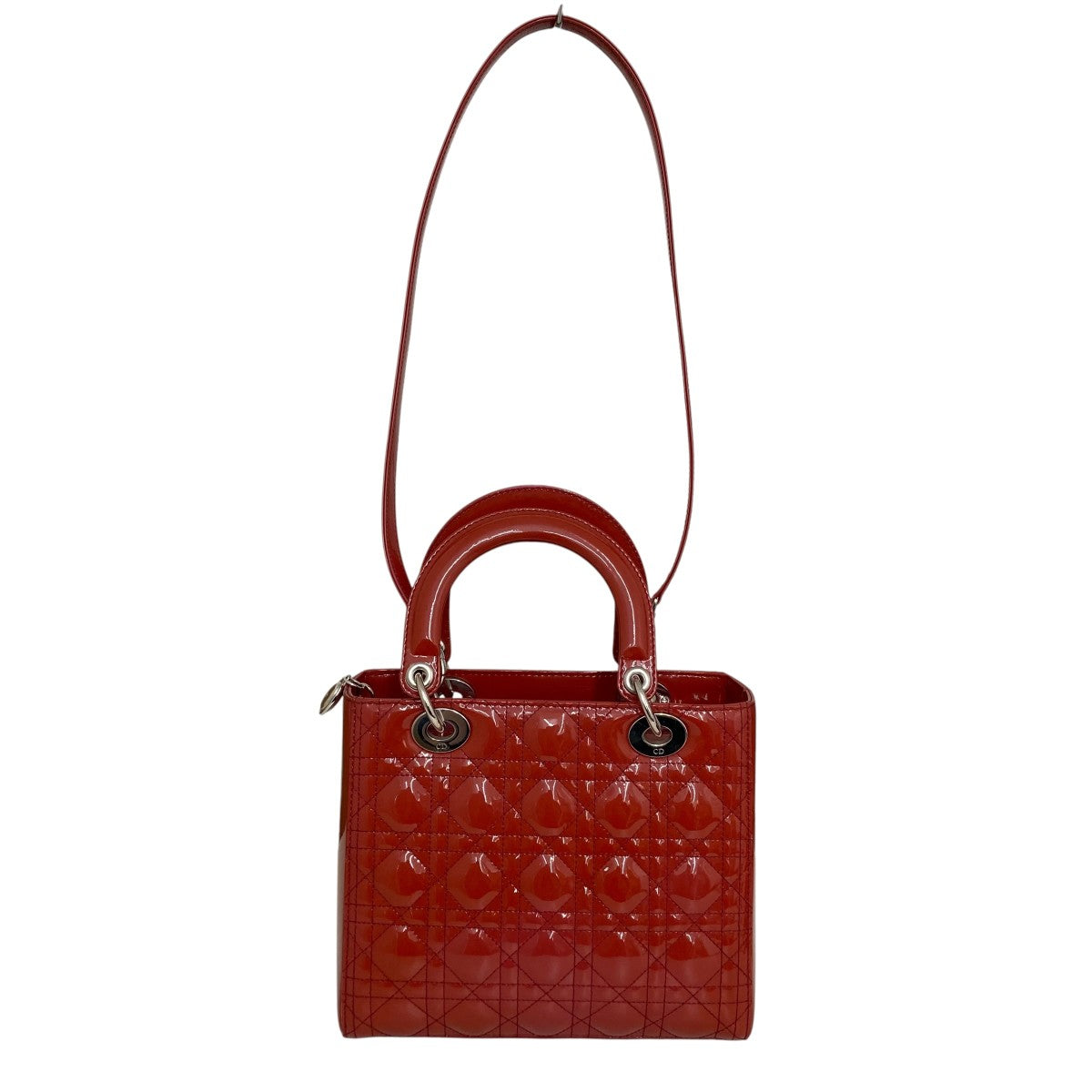Patent Cannage Medium Lady Diorハンドバッグ